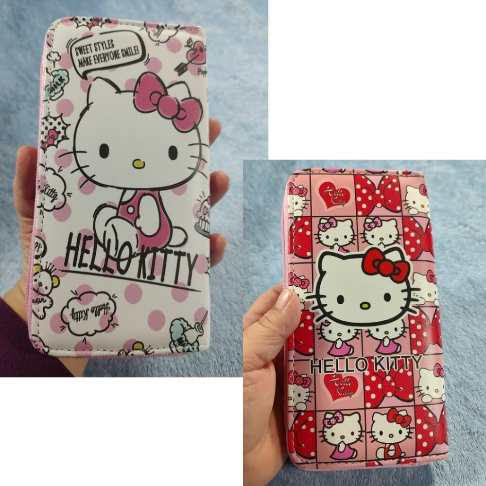 Hello Kitty Wallet PU Leather Long Zipper, NEW